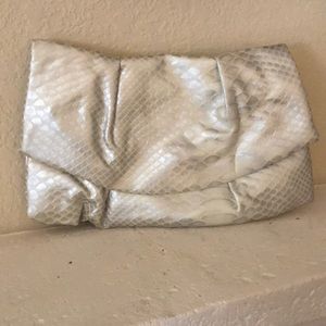 Faux Snakeskin Clutch
